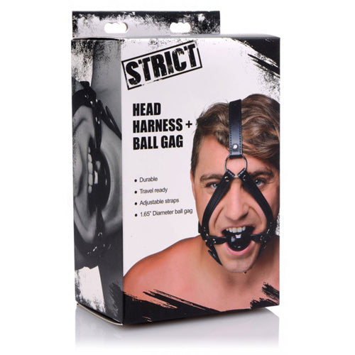Ball gag með höfuðól
