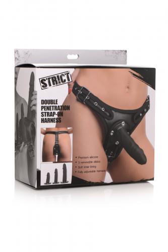 Double penetration strap-on harness
