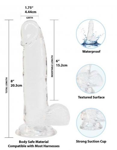 Glær Dildó 20cm
