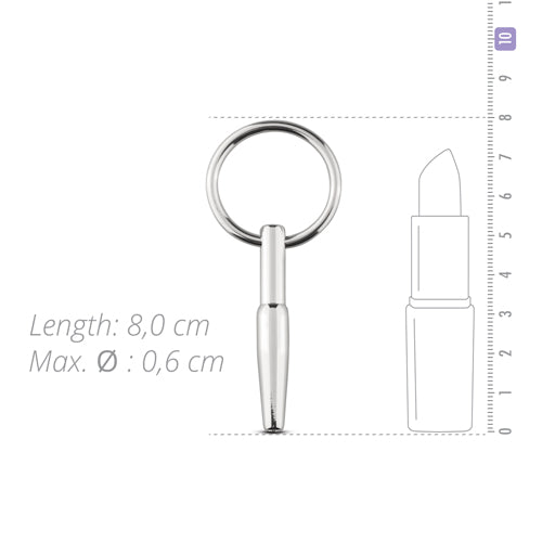 Holur penis málm-plug með hring - SIN006