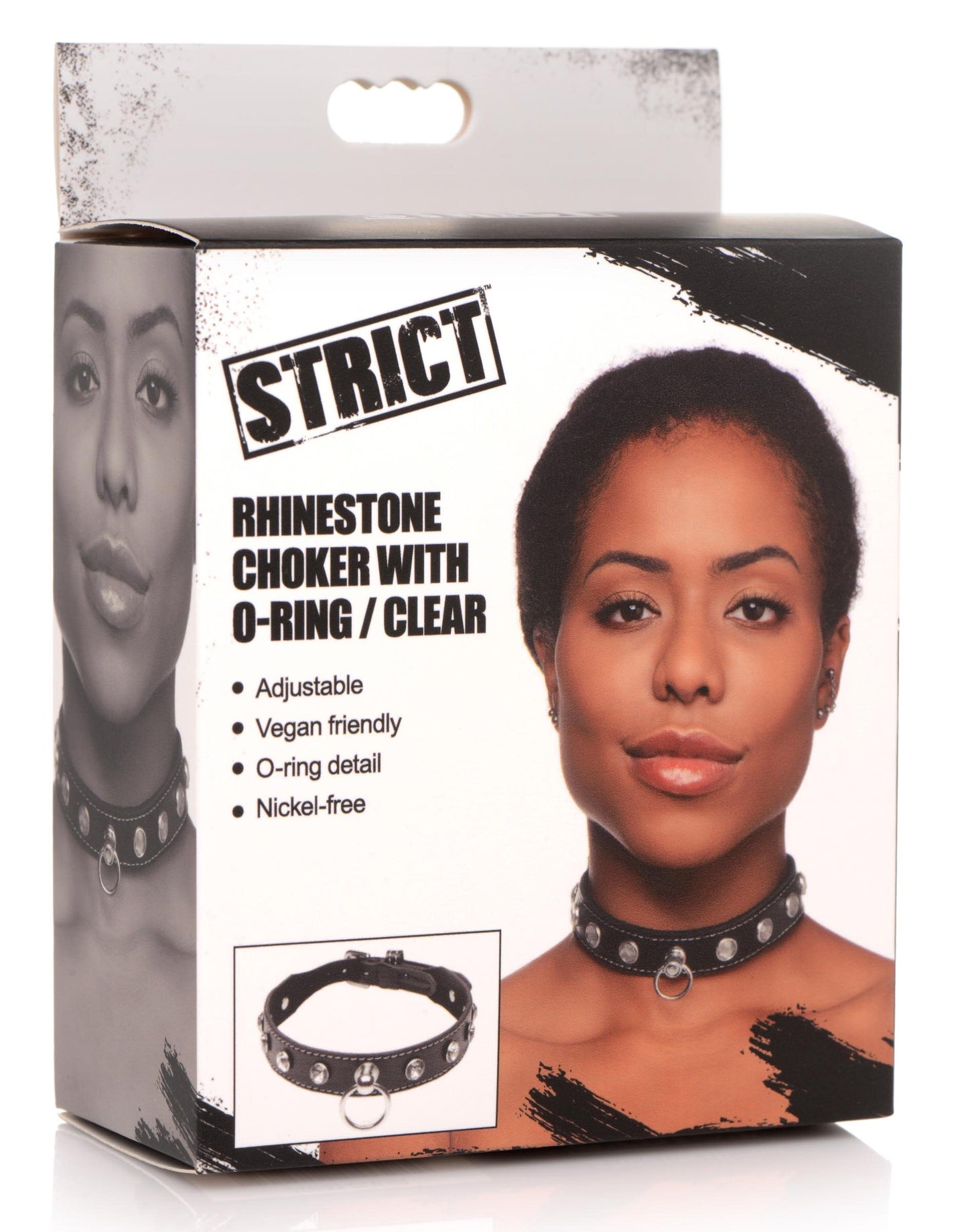Rhinestone Choker með O-hring