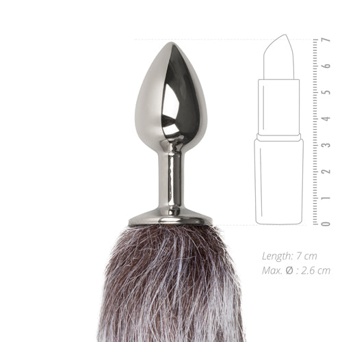 Fox Tail Buttplug - grátt