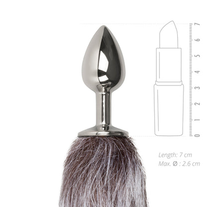 Fox Tail Buttplug - grátt