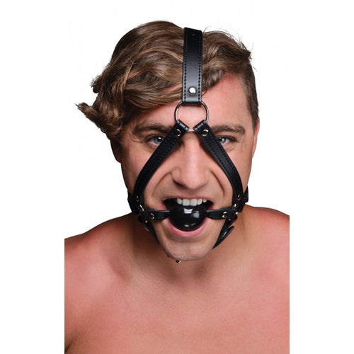 Ball gag með höfuðól