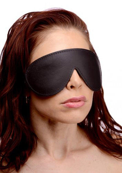 Leður blindfold