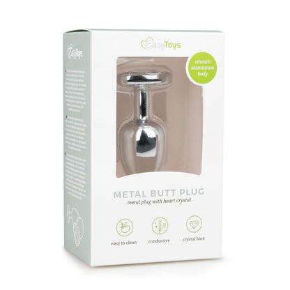 Metal Butt Plug Heart Crystal